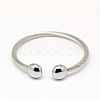 Tarnish Resistant 304 Stainless Steel Torque Bangles BJEW-N225-76P-1