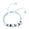 Adjustable Rhombus Natural Gemstone Braided Bracelets for Women BJEW-JB10993-01-1