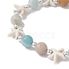 Natural & Synthetic Mixed Gemstone Beaded Stretch Bracelet X-BJEW-JB09516-02-2