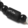 12 Constellations Protetion Aquamarine & Black Obsidian Round Beads Stretch Bracelets for Men Women WG083ED-11-2