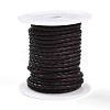 Braided Cowhide Leather Cord NWIR-N005-01B-4mm-1