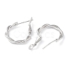 Rhodium Plated 925 Sterling Silver Hoop Earrings EJEW-K258-09P-2