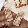 Natural Solid Wood Carved Onlay Applique Craft WOOD-FH0001-11-6