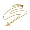 304 Stainless Steel Cubic Zirconia Pendant Necklaces NJEW-Q347-01E-2