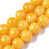 Natural Dyed Yellow Jade Gemstone Bead Strands G-R271-10mm-Y07-2