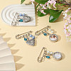 4Pcs 2 Styles 316 Stainless Steel and Alloy Diffuser Locket Pendants Brooches Sets JEWB-CA00014-5