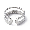 Non-Tarnish 304 Stainless Steel Open Cuff Ring Finding RJEW-C046-08P-3