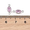 SHEGRACE Brass Pave Cubic Zirconia Oval Connector Charms XGRQ2O269-439B-P-3