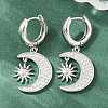 Brass Micro Pave Cubic Zirconia Hoop Dangle Earrings KK-CBA8324-05B-P-1