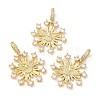 Brass Micro Pave Cubic Zirconia Pendants KK-M246-14G-3