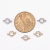Flower Brass Micro Pave Cubic Zirconia Links X-ZIRC-L054-09-NR-2