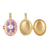 1Pc Brass Enamel Locket Pendants KK-TADJ0001-05A-2