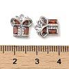 Brass with Glass Rhinestone Charms KK-H455-36P-3