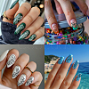 Stainless Steel DIY Nail Art Templates MRMJ-WH0092-084-7