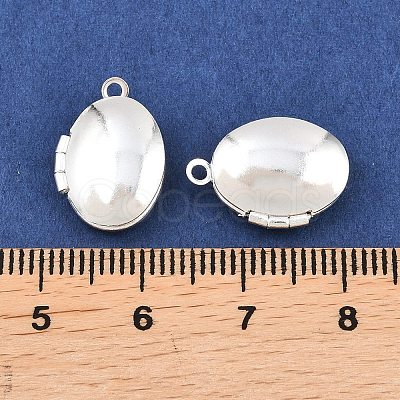 Oval Brass Locket Pendants KK-K414-12E-S-1