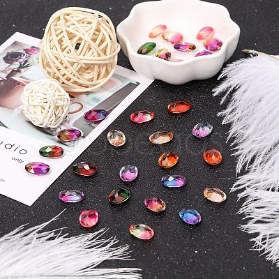 Pointed Back Glass Rhinestone Cabochons RGLA-OC0001-03D-1