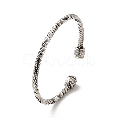 Non-Tarnish 304 Stainless Steel Cuff Bangles BJEW-P310-01P-1