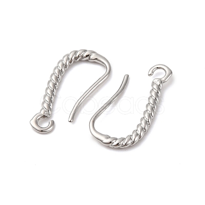 Brass Clear Cubic Zirconia Earring Hooks KK-L242-26P-1
