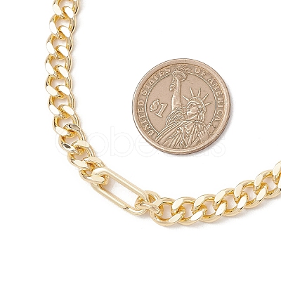 8MM Brass Cuban Link Chain Necklaces for Men Women NJEW-JN05881-1