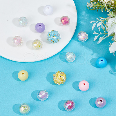 5Pcs 5 Colors Handmade Polymer Clay Beads CLAY-PA0001-48-1