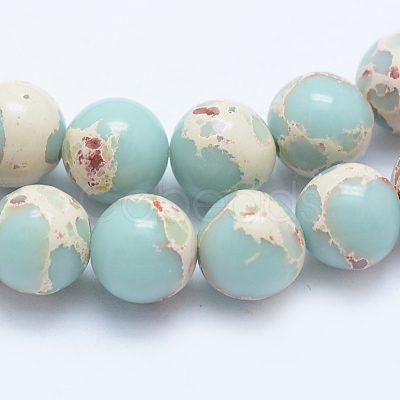 Synthetic Imperial Jasper Beads Strands G-F531-12mm-H03-1