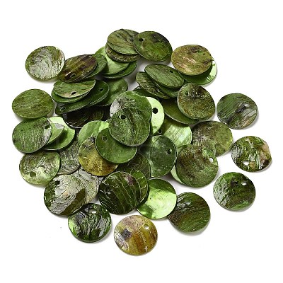 Spray Painted Natural Akoya Shell Charms LS-SHEL-F007-15A-07-1