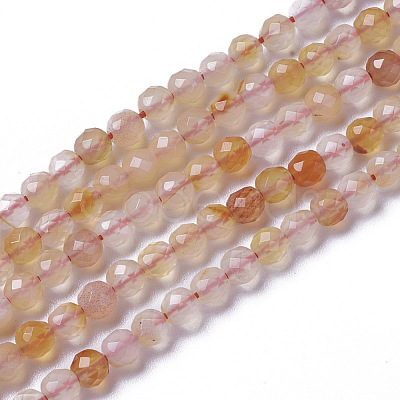 Natural Red Chalcedony Beads Strands G-F596-22-4mm-1