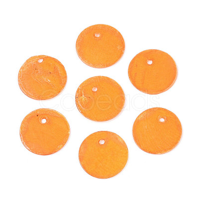 Spray Painted Natural Capiz Shell Disc Charms BSHE-T014-02B-1