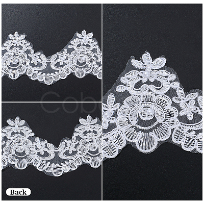 3 Yards Polyester Lace Ribbons SRIB-GF0001-59-1