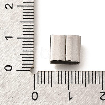 Letter Style 304 Stainless Steel Square Slide Charms STAS-L132-07R-1