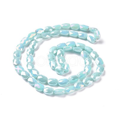 Faceted Electroplated Glass Beads Strands GLAA-G092-D05-1