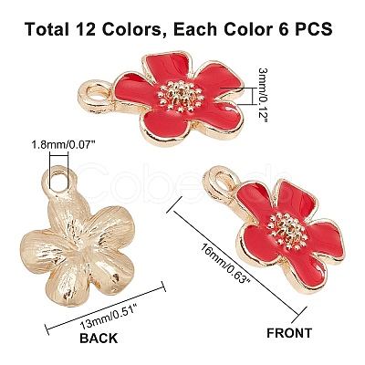 72Pcs 12 Colors Eco-Friendly Zinc Alloy Pendants FIND-PH0002-56-1