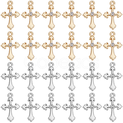 40Pcs 2 Colors Rack Plating Alloy Rhinestone Pendants FIND-SC0013-73-1