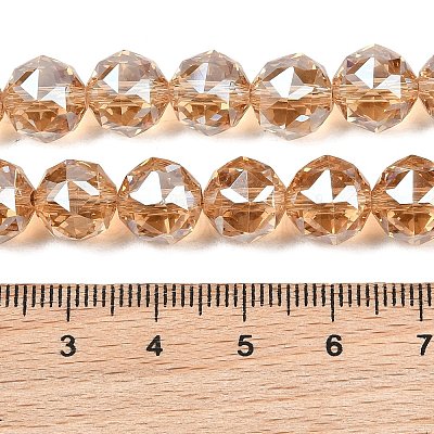Transparent Electroplate Glass Beads Strands EGLA-N002-34C-B10-1