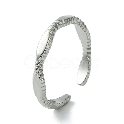 Non-Tarnish 304 Stainless Steel Open Cuff Ring RJEW-L110-046P-1