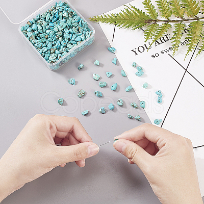 Synthetic Turquoise Chip Bead Strands G-CJ0001-09-1