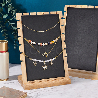 2 Bags Bamboo Wood Multiple Necklace Display Stands NDIS-PH0001-10C-1