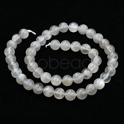 Natural White Moonstone Beads Strands G-J373-13-8mm-1