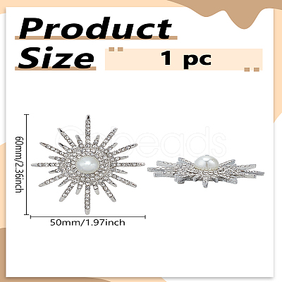 1Pc Sunflower Alloy Rhinestone Brooches for Backpack Clothes JEWB-LP0004-77-1