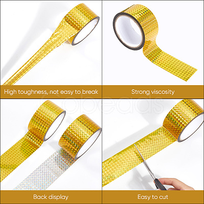 50M Laser Shining Bopp Plastic Scrapbook Decorative Adhesive Tapes AJEW-WH20002-57B-03-1