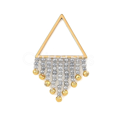 Glass Seed Beads Tassel Pendants PALLOY-MZ01455-02-1
