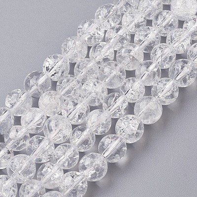 Natural Crackle Crystal Bead Strands G-G945-13-8mm-1