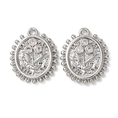 Brass Micro Pave Cubic Zirconia Pendants KK-A295-10P-1