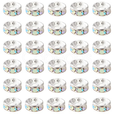Brass Rhinestone Spacer Beads RB-YW0001-04D-02S-1