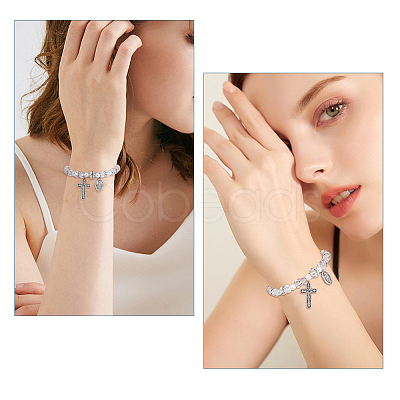 24Pcs Imitated Pearl Acrylic Beads Stretch Bracelets For Women BJEW-HS00007-1