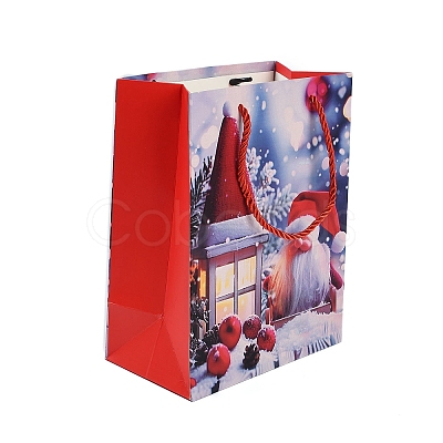 Christmas Paper Gnome Printed Tote Bags ABAG-P015-01B-1