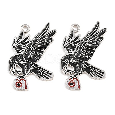 Alloy with Black Enamel Pendants AL-CBA2919-02P-01-1
