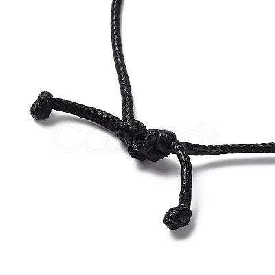Natural Mixed Stone Ring Pendant Necklace with Waxed Cords NJEW-R262-01B-1