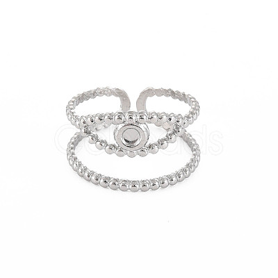 Tarnish Resistant 304 Stainless Steel Open Pad Ring Cabochon Settings LS-STAS-S119-157P-1