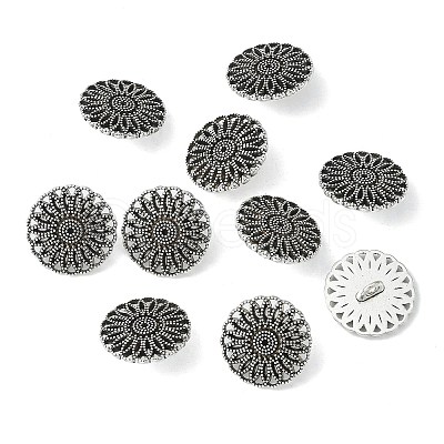 Tibetan Style Shank Buttons TIBE-R179-AS-LF-1